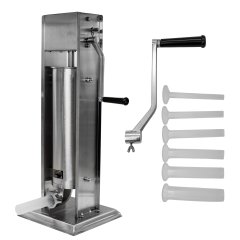 Aparat mecanic de facut carnati ROTOR RML-S7, vertical, 7 L, inox alimentar, cuva basculanta, 6 palnii, actionare prin manivela