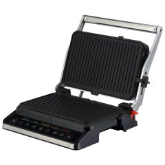 Gratar electric BÖHM HOME BEGM160DS, 1600 W, placi detasabile antiaderente, afisaj digital, control tactil