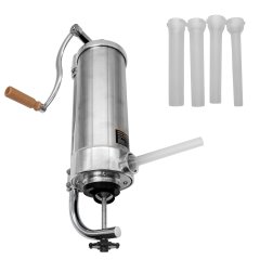 Aparat manual de facut carnati ROTOR RY-2006C, vertical, 3,5 kg, inox alimentar, 4 palnii, fixare pe masa cu clema