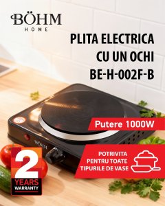 Plita electrica cu un ochi BÖHM BE-H-002F-B