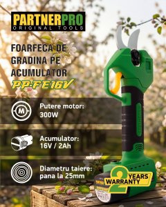 Foarfeca electrica cu acumulator PARTNERPRO PP-FE16V