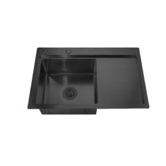 Chiuveta de bucatarie MIXXUS HM7849L-215 NANO-BLACK (3.0/0.8)