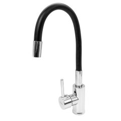 FL XI-CD451ZB, Baterie bucatarie cu pipa flexibila, zinc, negru, FLOW