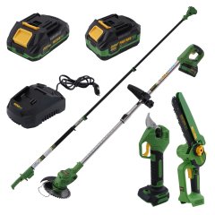 Set multifunctional pe acumulator: foarfeca de gradina, fierastrau cu lant, trimmer si tija telescopica PARTNERPROPP-FFTP 7 IN 1